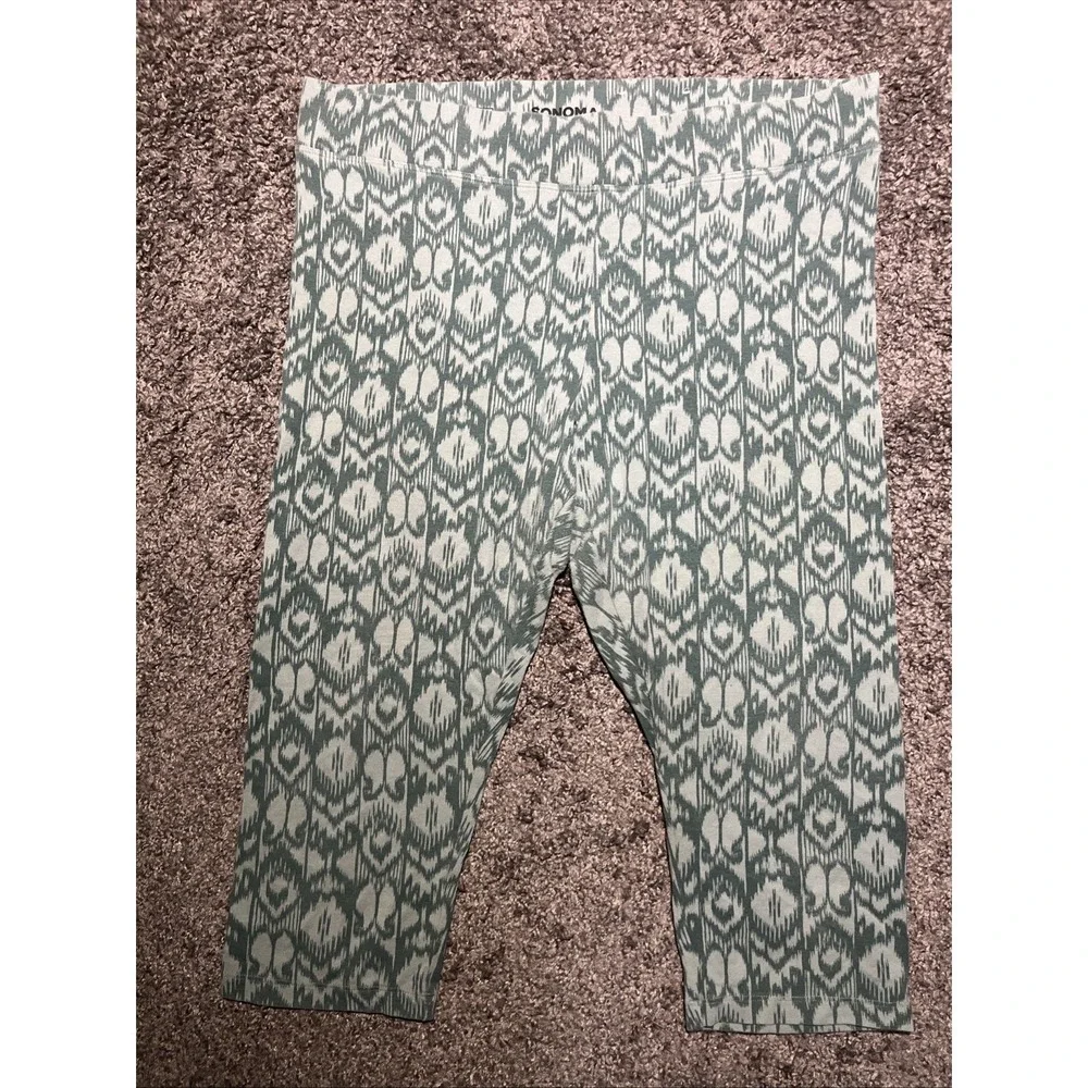 Women's Petite Extra Large, Capri Legging Sonoma Green With Pattern‎ Preloved